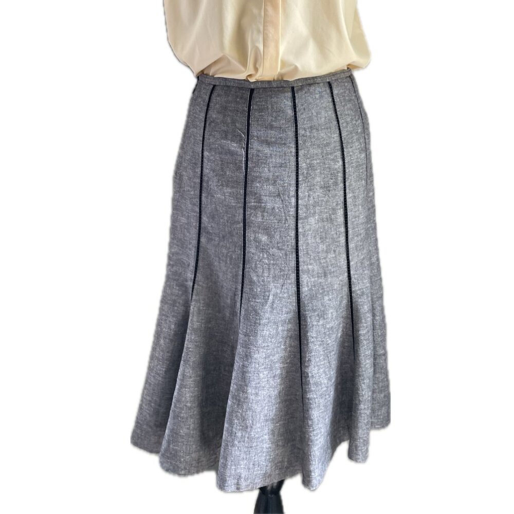 Willi Smith Grey Mermaid Linen Skirt Size 6